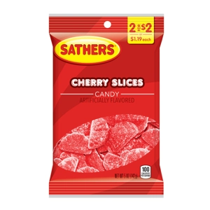 Sathers Cherry Slices - Jelly Candy Sweets - 142g Packet