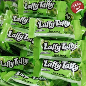 Sour Apple Laffy Taffy Minis - Chewy Candy Miniatures - Mini Chew Bars