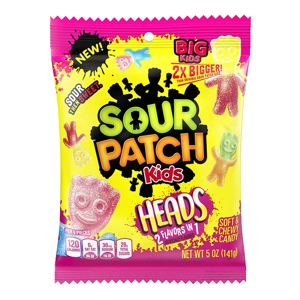 Sour Patch Big Kids Heads - Soft Chewy Candy Sweets - 141g Bag