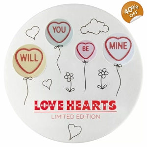 Swizzels Limited Edition Love Hearts Tin with 100g of Fizzy Sweets