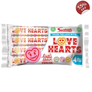 Swizzels Love Hearts - Limited Edition EMOJIS - 4 Rolls - 105g Pack