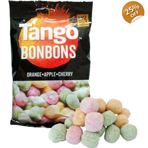 Tango Assorted Chewy Bon Bons - Orange - Apple - Cherry Mix 100g Bag