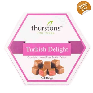 Thurstons Chocolate Covered Rose Turkish Delight - 150g Gift Box