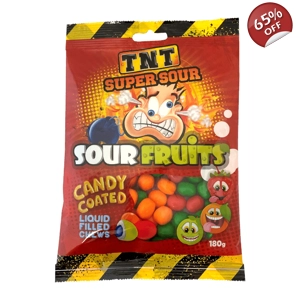 TNT Super Sour Fruits - 150g Bag