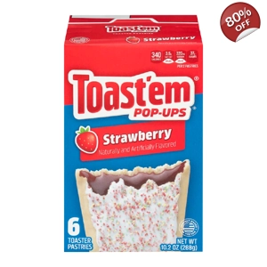 Toast'em POP-UPS - Frosted Strawberry Toaster Pastries 6 pack 288g Box