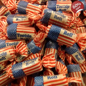 Tootsie Roll USA Flag Midgees - American Chewy Chocolate Candy Rolls