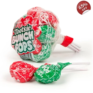 Tootsie Pops Christmas Bunch Cherry and Sour Apple Lollies -104g
