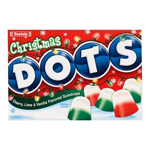 Tootsie Christmas Dots - Cherry - Lime - Vanilla Gumdrops - 170g Box