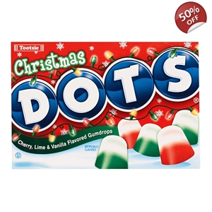 Tootsie Christmas Dots - Cherry - Lime - Vanilla Gumdrops - 170g Box