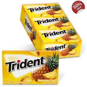 Trident Gum Pineapple Twist - Sugar Free Chewing-Gum 14 Sticks Pack