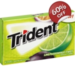 Trident Lime Passionfruit Twist Sugar-Free Chewing Gum 14 Sticks Pack Trident Lime Passionfruit Twist Sugar-Free Chewing Gum 14 Sticks Pack