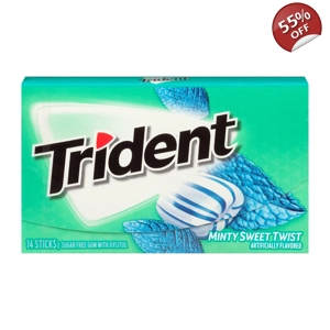 Trident Minty Sweet Twist Sugar Free Chewing Gum - 14 Sticks Pack