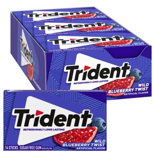 Trident Wild Blueberry Twist - Sugar-Free Chewing Gum 14 Sticks Pack