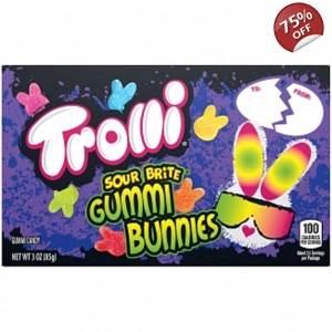 Trolli Sour Brite Gummi Bunnies - Gummy Bunny Sweets -85g Theatre Box