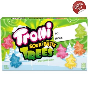 Trolli Sour Brite Trees - Christmas Tree Gummi Candy - 85g Theatre Box