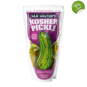 Van Holten's Kosher Pickle Zesty Garlic Flavour - 140g Jumbo