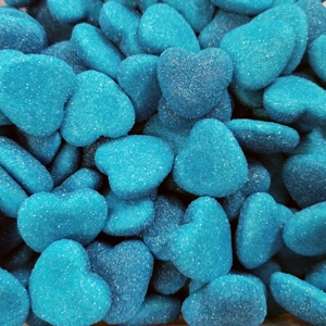 Vidal Shiny Blue Hearts - Foam Jelly Heart Sweets