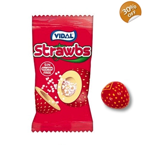 Vidal Strawbs Bubble Gum - Liquid Filled Strawberry Bubblegum