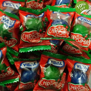 Vidal Tongue Painter Bubble Gum - Strawberry XMAS Bubblegum Balls