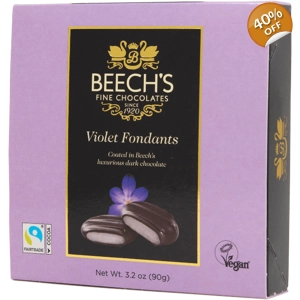 Beech's Violet Fondant Creams in Dark Chocolate - 90g Beechs Gift Box
