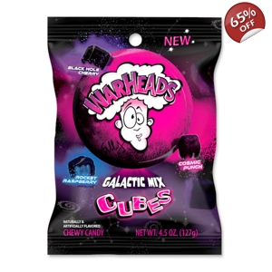 Warheads Galactic Mix Cubes - Chewy Sour Candy Sweets - 127g Pack