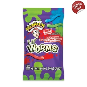 Warheads Lil' Worms Candy Sweets - 40g Pack