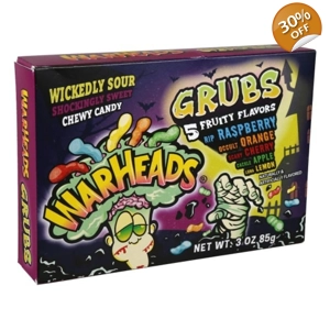 Warheads Grubs - Sour Chewy Candy Sweets - 85g Theatre Box