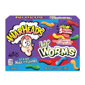 Warheads Lil' Worms - Sour Candy Sweets - 99g Theatre Box