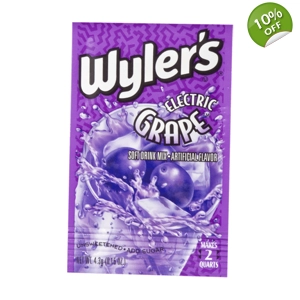 Wyler's 2QT Electric Grape Unsweetened Soft Drink Mix Sachet - 4.3g