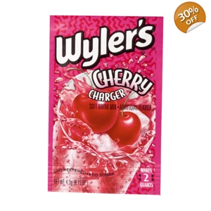 Wyler's Cherry Charger Unsweetened Soft Drink Mix 2QT - 4.3g Sachet