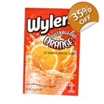 Wyler's 2QT Outrageous Orange Unsweetened Soft Drink Mix Sachet 4.3g