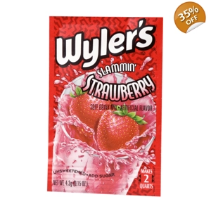 Wyler's 2QT Slammin' Strawberry Unsweetened Soft Drink Mix Sachet 4.3g