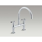 Kohler Parq Bridge Tri Handle Tap Chrome