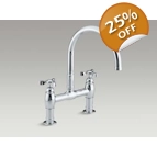 Kohler Parq Bridge Tri Handle Tap Chrome