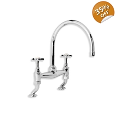 Lefroy Brooks Deck mounted Bridge Mixer Cross heads Chrome