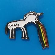 Lapel Pin - Folk Uke Rainbow Unicorn
