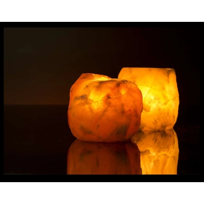 4x Himalayan Salt Natural Candle Holders