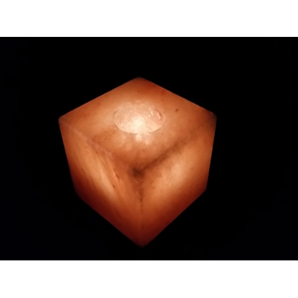 4x Cube Shaped Himalayan Salt Candle Holders