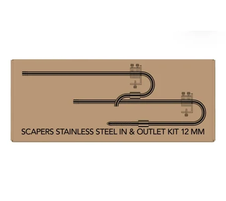 Scapers Stainless Steel Inlet Outlet Kit 12mm