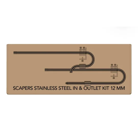 Scapers Stainless Steel Inlet Outlet Kit 12mm
