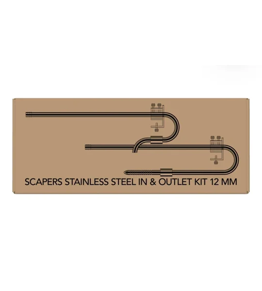 Scapers Stainless Steel Inlet Outlet Kit 12mm