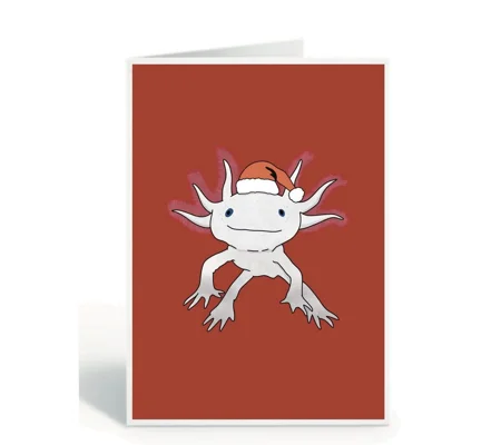 Axolotl Christmas card