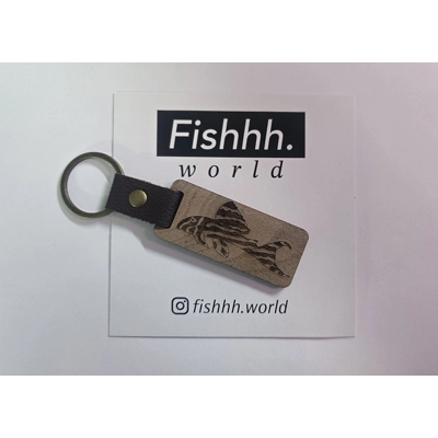 Zebra pleco wooden keyring