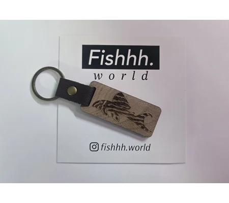 Zebra pleco wooden keyring