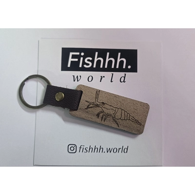 Shrimp wooden keyring