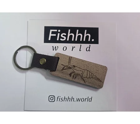 Shrimp wooden keyring