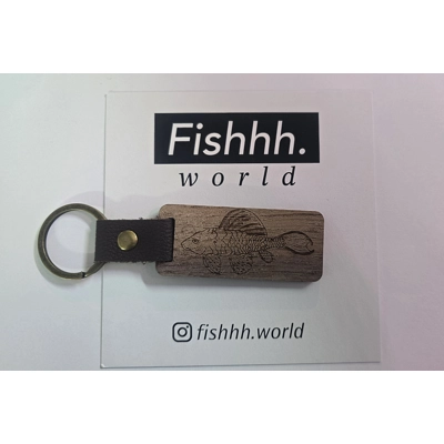 Plecostomus wooden keyring