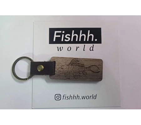 Plecostomus wooden keyring