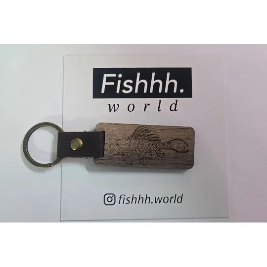 Plecostomus wooden keyring
