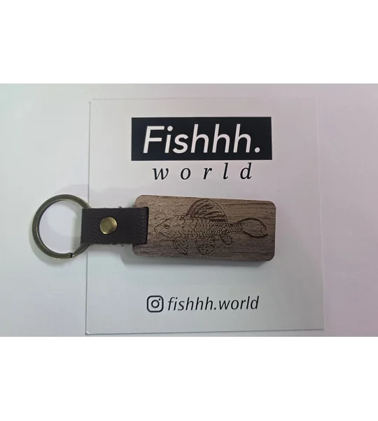 Plecostomus wooden keyring